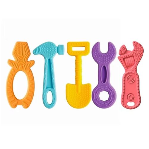 PandaEar Baby Teething Toys, Soft Silicone Tool Baby Teether Chew Toys BPA Free, Hammer Wrench Spanner Pliers Shape