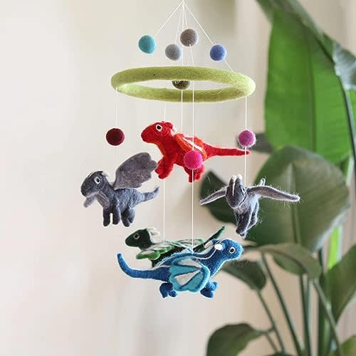 Flying Dragon Baby Mobile, Nursery Decor, Dinosaur Crib Mobile, Baby Shower's Gift