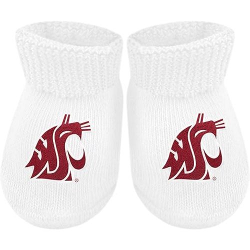 Creative Knitwear College Baby Bootie Sock - Team Logo, Multiple Colors, for Boys & Girls (Newborn - 6 Months)