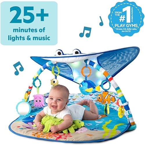 Bright Starts Disney Baby Finding Nemo Mr. Ray Ocean Lights & Music Gym, Ages Newborn +