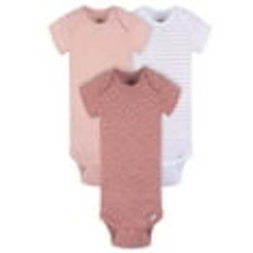 Gerber Baby Neutral Short Sleeve Bodysuits, 3-Pack, Sizes Newborn - 24 Months