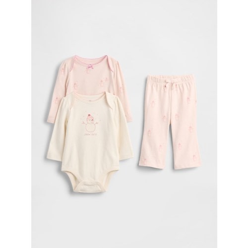 Baby Organic Cotton Bodysuit Outfit Set (3-Pack) - 3-6 Months