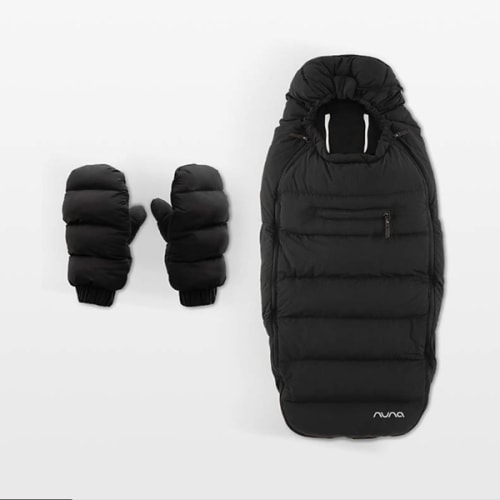 Nuna ® Caviar Black Winter Stroller Footmuff and Mitten Set