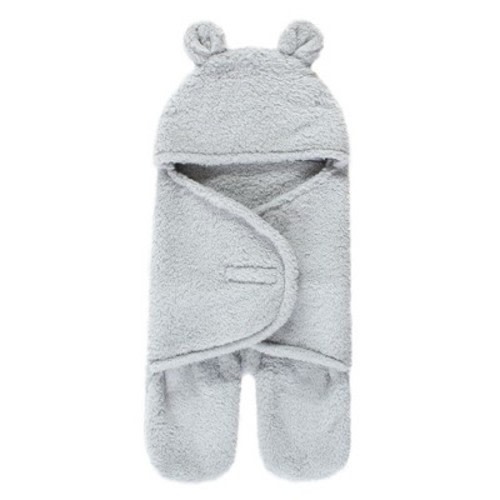 Hudson Baby Unisex Animal Faux Shearling Baby Outdoor Stroller Sack Wrap, Gray, One Size