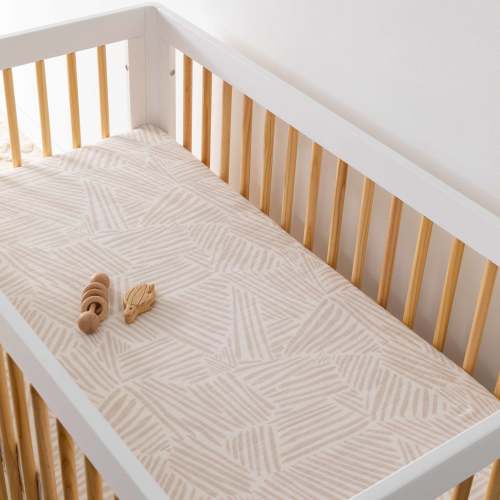 Babyletto Crib Sheet in Oat Stripe