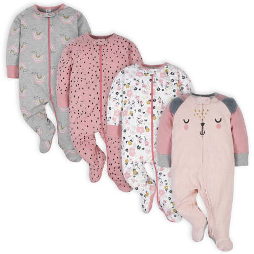 4-Pack Baby Girls Bear Sleep 'N Plays – Gerber Childrenswear