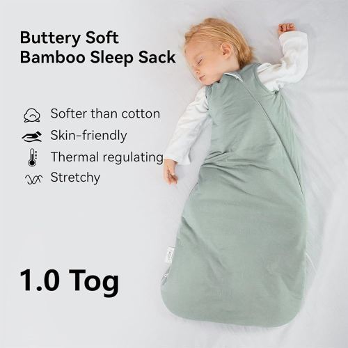 Amazon.com: BubblePanda Rayon Made from Bamboo Sleep Sack 0-6 Months 1.0 Tog Soft Toddler Sleeping Sack 3-6 Months for Infant Newborn Babies 2-Way Zipper Baby Wearable Blanket 0-3 Months : Baby