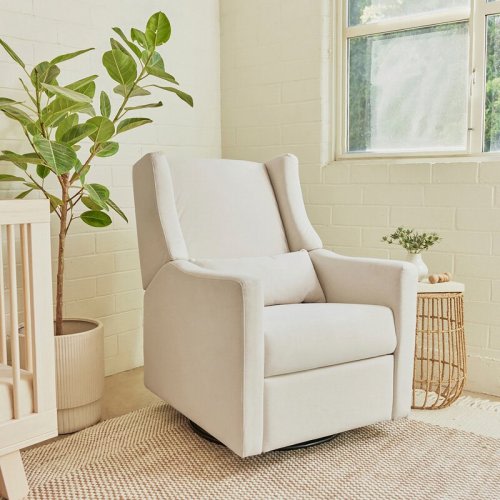 babyletto Kiwi Electronic Swivel Reclining Glider - Cream Eco Weave