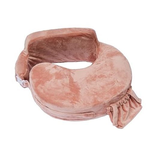 My Brest Friend Super Deluxe Nursing Pillow - Enhanced Comfort & Ergonomic Breastfeeding Pillow for Ultimate Support For Mom & Baby - Adjustable and with Handy Side Pocket, Platinum