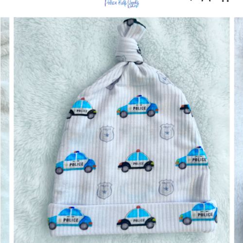 "Police Cars and Badges" Knotted Hat | Police Kids Books