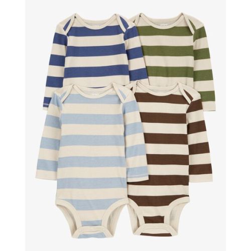Baby 4-Pack Striped Long-Sleeve Bodysuits - Carter's | Carter's
