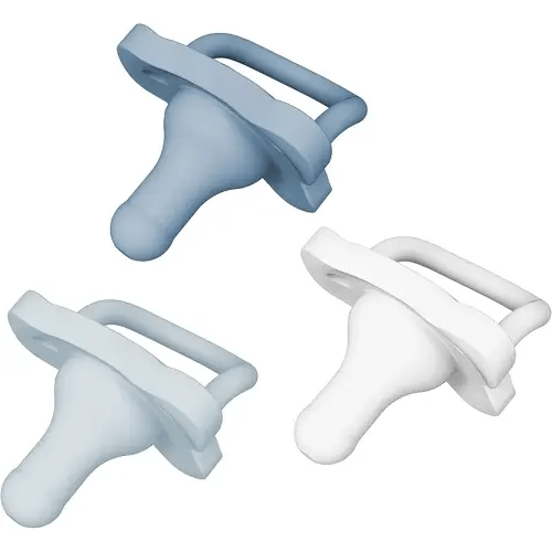 Dr. Brown’s HappyPaci 100% Silicone Pacifier 0-6m, BPA Free, White Blue Light Blue 3-Pack