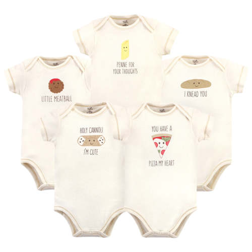 Touched by Nature Organic Cotton Bodysuits 5-Pack, Pizza 912 Months