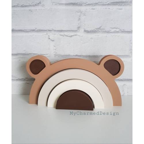 Bear Rainbow Shelfie Kids Room Decor Woodland Nursery