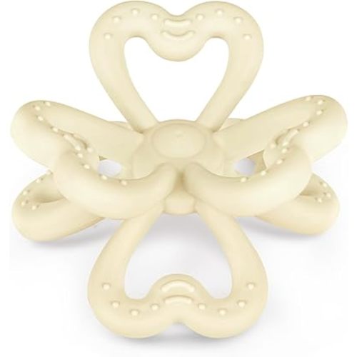 Haakaa Silicone Clover Teether Toy - Food Grade Silicone Teething Toys for Babies 3-6 Months 6-12 Months, Soft & Easy Hold Chew Toy for Infant, BPA Free (Oat)