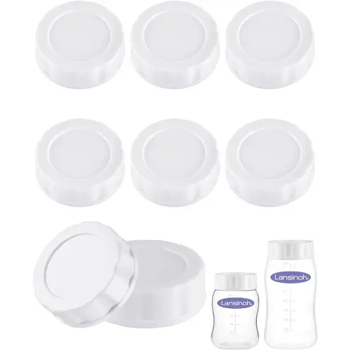 Baby Bottle Caps Compatible with Lansinoh Bottles, Travel and Storage Bottle Lids Replacement, 8 Count