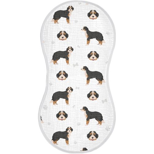 vvfelixl Muslin Burp Cloths Bernedoodle Dog Baby Washcloths for Baby Girl Boys 2 Pack