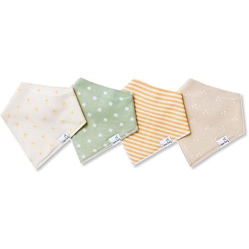 Copper Pearl 4 Pack Soft Cotton Baby Bibs for Drooling and Teething, Absorbent Drool Bibs for Baby Girl and Boy, Adjustable to Fit Newborns to Toddlers, Tons of Styles (Santa Fe)