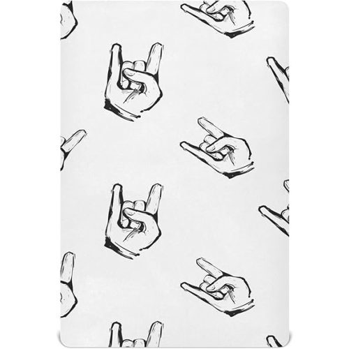 Rock Roll Rock Gesture Crib Sheet for Girls Boys Baby Toddler Bed Mattress Sheets Babies Fitted Crib Sheets for Kids Nursery Bed 52 * 28 in