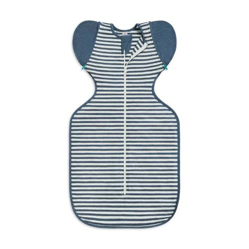 Love to Dream Swaddle Up Transition Bag, Medium (6-8.5kg), Ideal for 20-24°C, Patented Zip-Off Wings, Help Baby Transition from Being Swaddled to Arms-Free When Showing Signs of Rolling, Denim