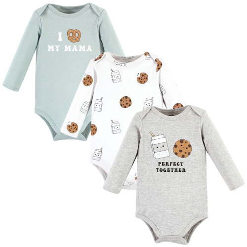 Hudson Baby Cotton Long-Sleeve Bodysuits, 3- Pack, Newborn- 24 Months