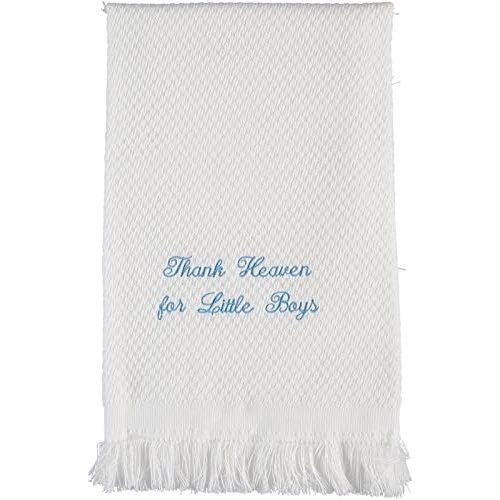 Julius Berger Blanket Knitted White Thank Heaven for Little Boys Blanket