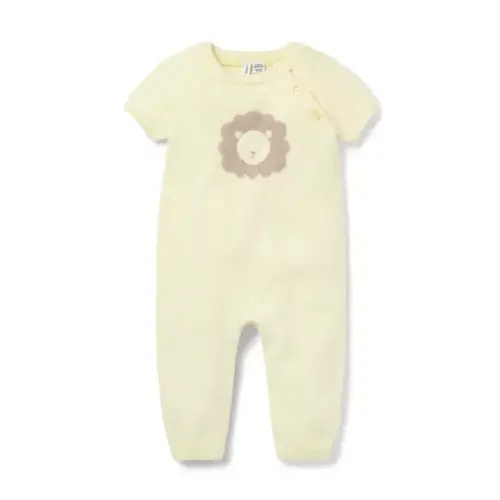 Newborn Butter Yellow Baby Lion Knit One-Piece by Janie and Jack