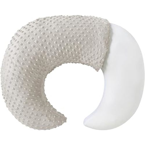 Upgraded Large Baby Nursing Pillow and Body Positioner with Premium Slipcover for Breastfeeding for Baby Boys and Girls, Feeding Pillow with Breathable Comfortable Pillowcase (Sand)