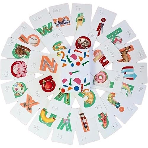 Preschool Alphabet Tool - Learn Letters and Sounds Fast, ABC Learning Cards for 3-5 Years, Phonics Flash Cards with Mnemonic, Lowercase Alphabet