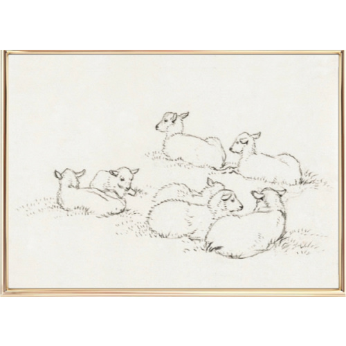 Sheep Print | Vintage Nursery Decor | Nursery Animal Sketch |