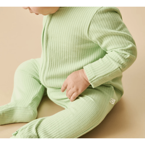 Ribbed Clever Zip Footed Baby Pajamas // 3-6 months
