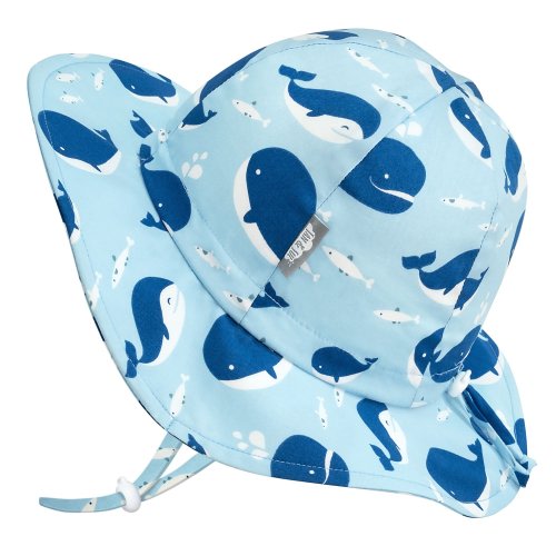 Kids Cotton Floppy Hats | Blue Whale 50+ UPF | Jan & Jul