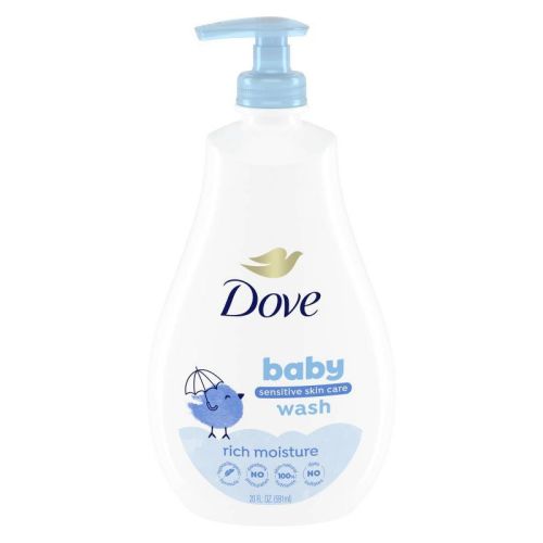 Baby Dove Rich Moisture Baby Wash & Shampoo, Hypoallergenic and Tear-Free - 20 fl oz: Liquid, Pump Bottle, Sensitive and Dry Skin