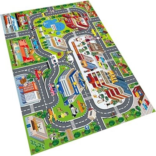 Oriate Kids Dream Mat Modern City Toy Activity Playmat, Parent-Child Interaction Game Map Rug, Ideal Children's Educational Road Traffic City Life Pretend Play 552-C