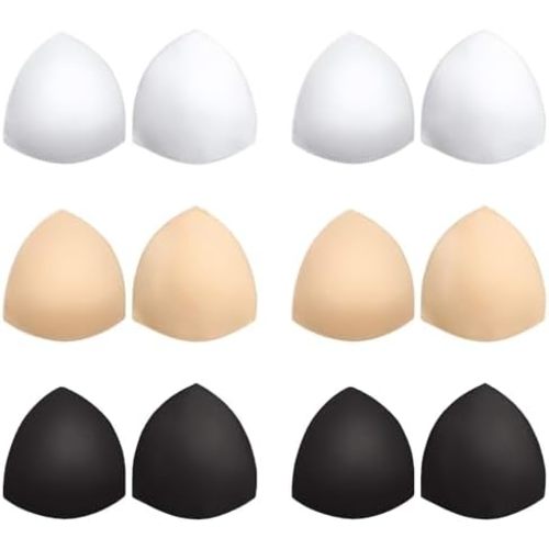 Bra Pads Inserts 6 Pairs, Bra Cups Inserts, Removable Breast Enhancers Inserts for Women