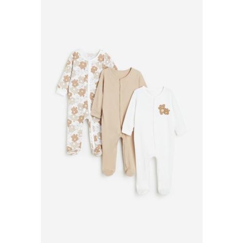 3-pack Cotton Pajama Jumpsuits
