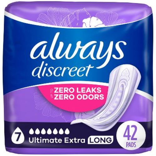 Always Discreet Ultimate Extra Protection 7 Drop Base Pads - 42ct