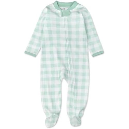HonestBaby Baby Boys' Sleep and Play Footed Pajamas One-Piece Sleeper Jumpsuit Zip-front Pjs Organic Cotton