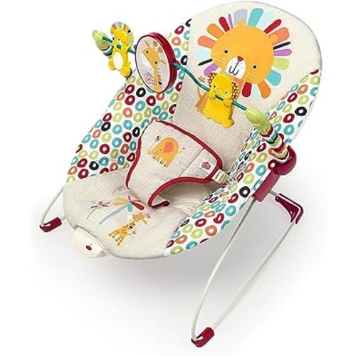 Bright Starts Portable Baby Bouncer Soothing Vibrations Infant Seat with Removable-Toy-Bar, 0-6 Months 6-20 lbs (Playful Pinwheels)