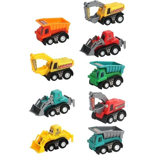 Fajiabao Construction Toy Cars for 3+ Years Old Toddler Boy Toys Mini Pull Back Cars Small Truck Prize Box Toys for Kids Toddler Party Favors Sensory Bin Filler Bulk(Color Random)
