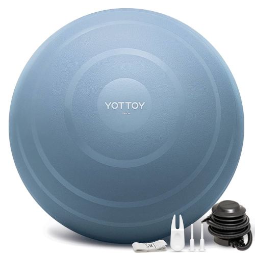 YOTTOY Anti-Burst Exercise Ball for Working Out, Yoga & Pregnancy, Extra Thick Workout Ball for Physical Therapy & Fitness