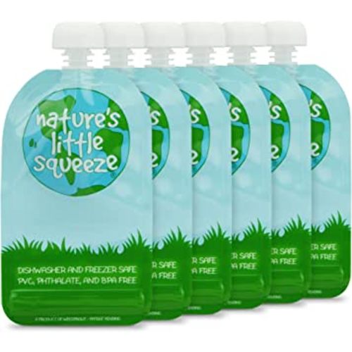 WeeSprout Double Zipper Reusable Food Pouches (Original, 7 Fl Oz)