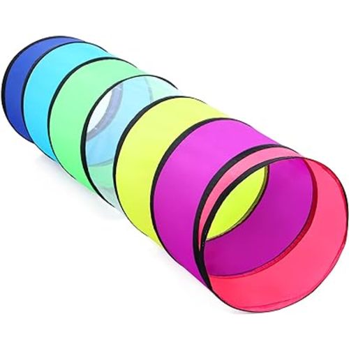 Colorful Baby Play Tunnel for Toddlers with Mesh Window, Cat Tunnel for Dogs Pets, Kids Crawling Tunnel Play Tent Pop Up Toddlers Tunnel Indoor Outdoor Toy Gift (Rainbow Baby Tunnel)