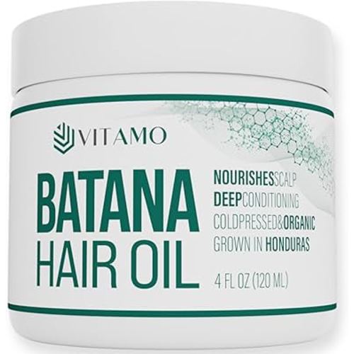 Vitamo 100% Organic Batana Natural Hair Growth Oil | Pure Elaeis Oleifera | Cold Pressed for Maximum Potency | Dr. Sebi Inspired Scalp & Hair Shine Treatment for Men and Women | No Burnt Smell