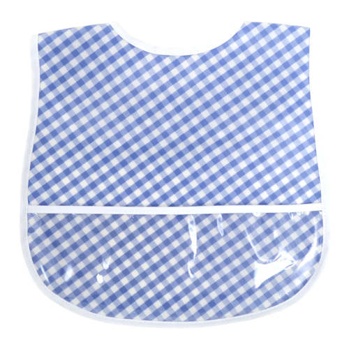 Laminated Bib - Royal Blue Check