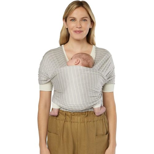 Ergobaby Sustainable Knit Aura Baby Carrier Wrap for Newborn to Toddler (8-25 Pounds), Grey Stripes