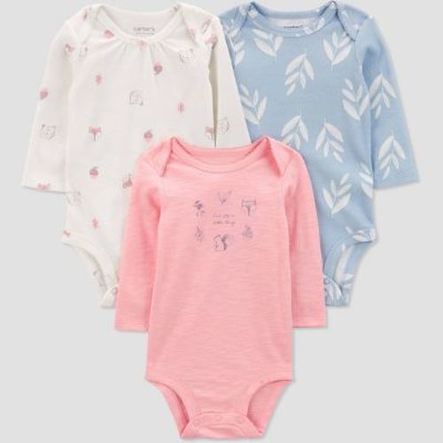 Carter's Just One You® Baby Girls' 3pk Long Sleeve Bodysuit - Pink 6m