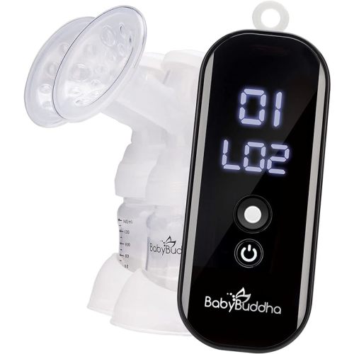 BabyBuddha Breast Pump Hands Free - Portable & Compact with 15 Levels of Control - Battery Powered Electric Breast Milk Pump - Quiet Single/Double Wearable Breast Pump for New Moms - FSA Baby Approved - Original