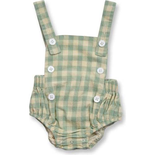 Baby Woven Gingham Romper, Cloud - Wander & Wonder | Maisonette