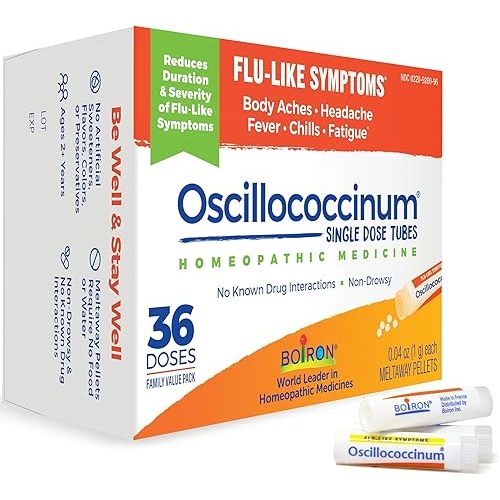 Boiron Oscillococcinum Homeopathic Medicine for flu-Like Symptoms, White, 36 Count